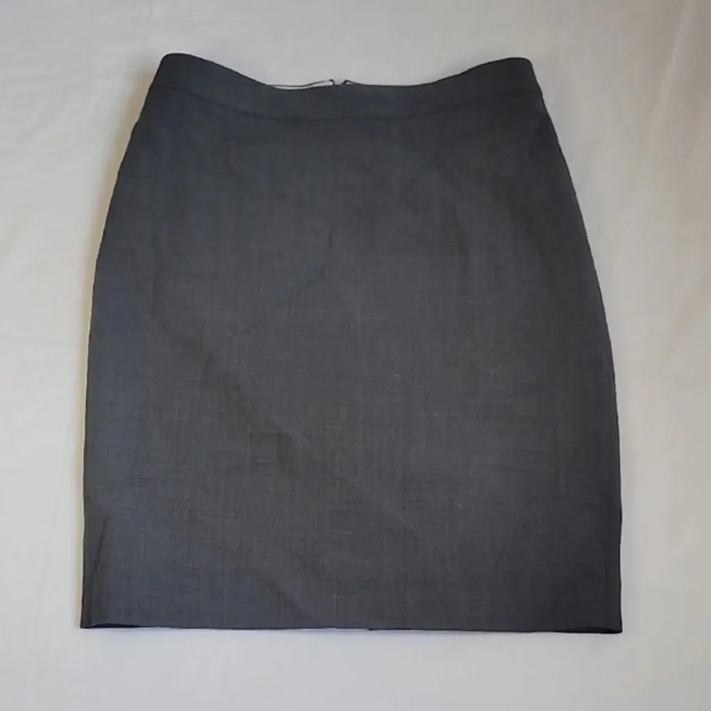 J Crew Women's Bl Stretch Wool Blend Back Zip Slit Pencil Skirt Petite 00